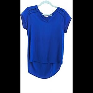 Pleione Royal Blue Blouse with Pleated Details